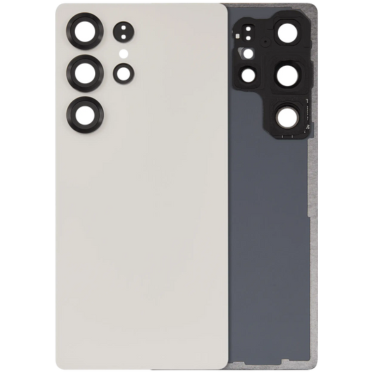 Back Cover Glass With Camera Lens For Samsung Galaxy S25 Ultra 5G (No Logo) (Aftermarket Plus) (Titanium Pink Gold)