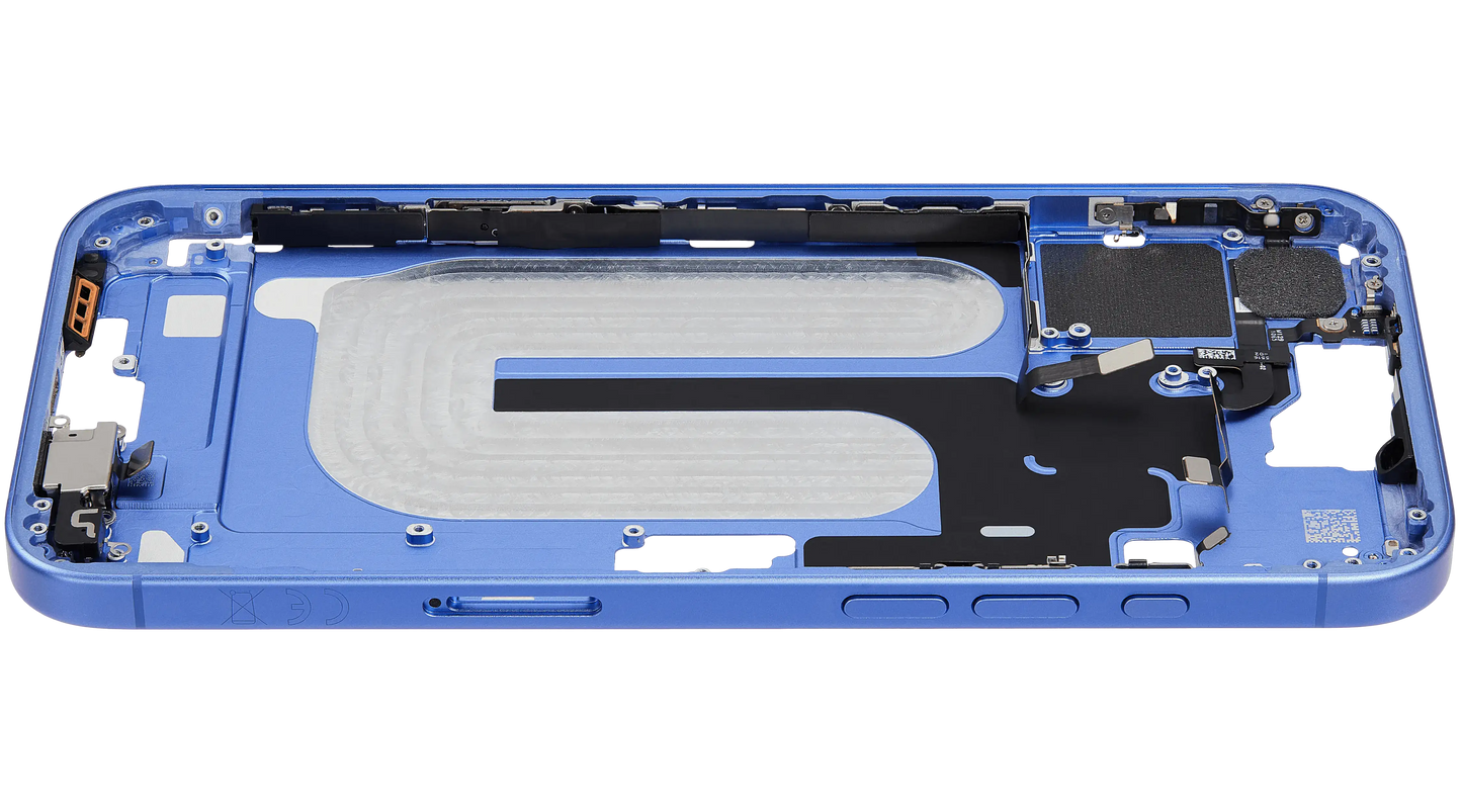 Mid-Frame Housing W/ Small Parts For iPhone 16 Plus (EU / Global Version) (Used OEM Pull: Grade A) (Ultramarine)