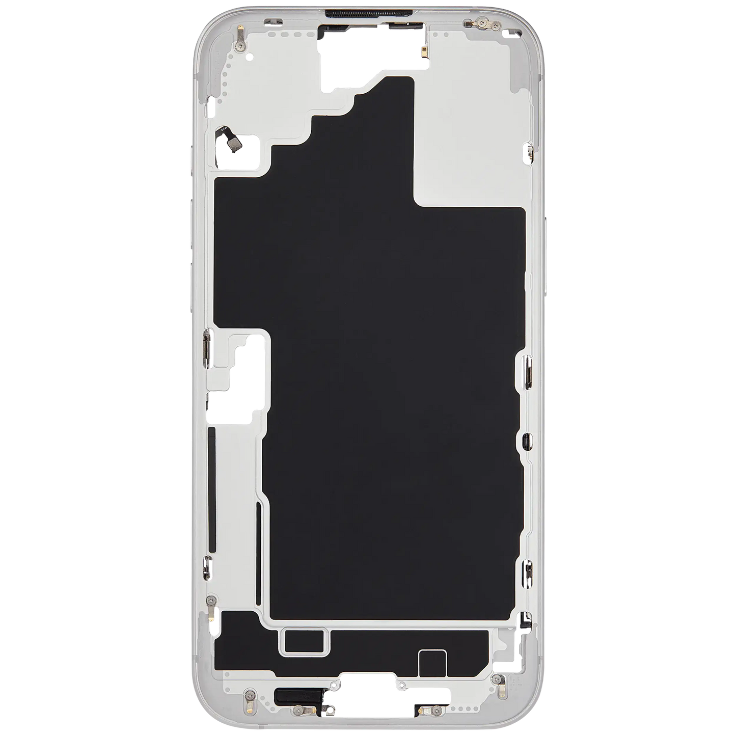 Mid-Frame Housing W/ Small Parts For iPhone 16 Plus (EU / Global Version) (Used OEM Pull: Grade A) (White)