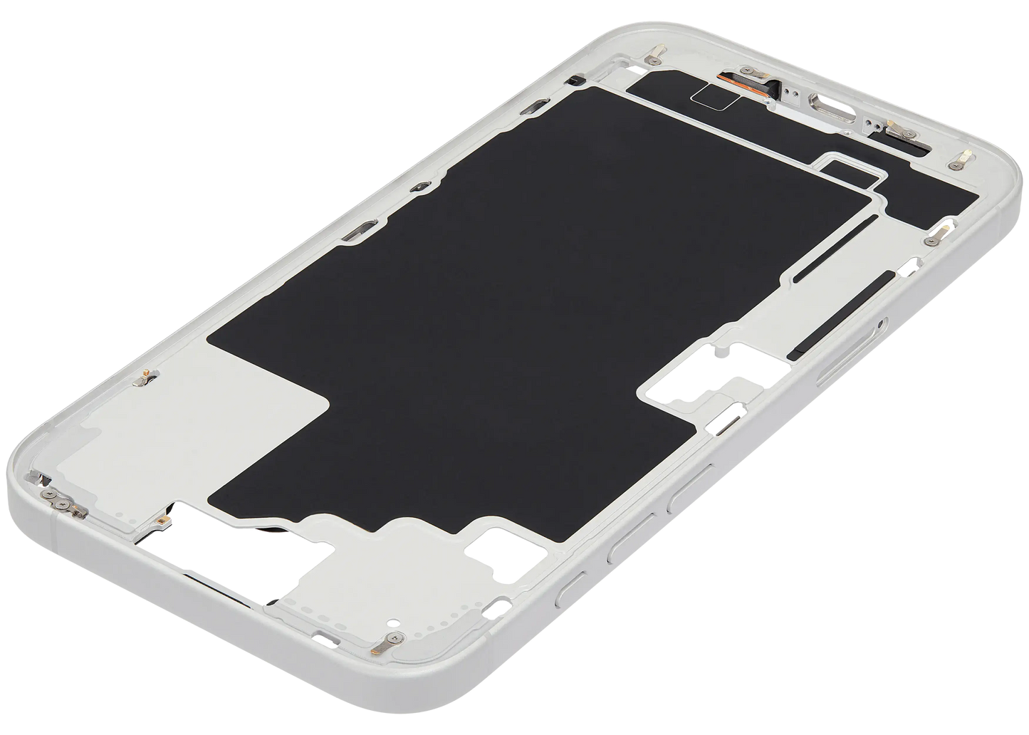 Mid-Frame Housing W/ Small Parts For iPhone 16 Plus (EU / Global Version) (Used OEM Pull: Grade A) (White)