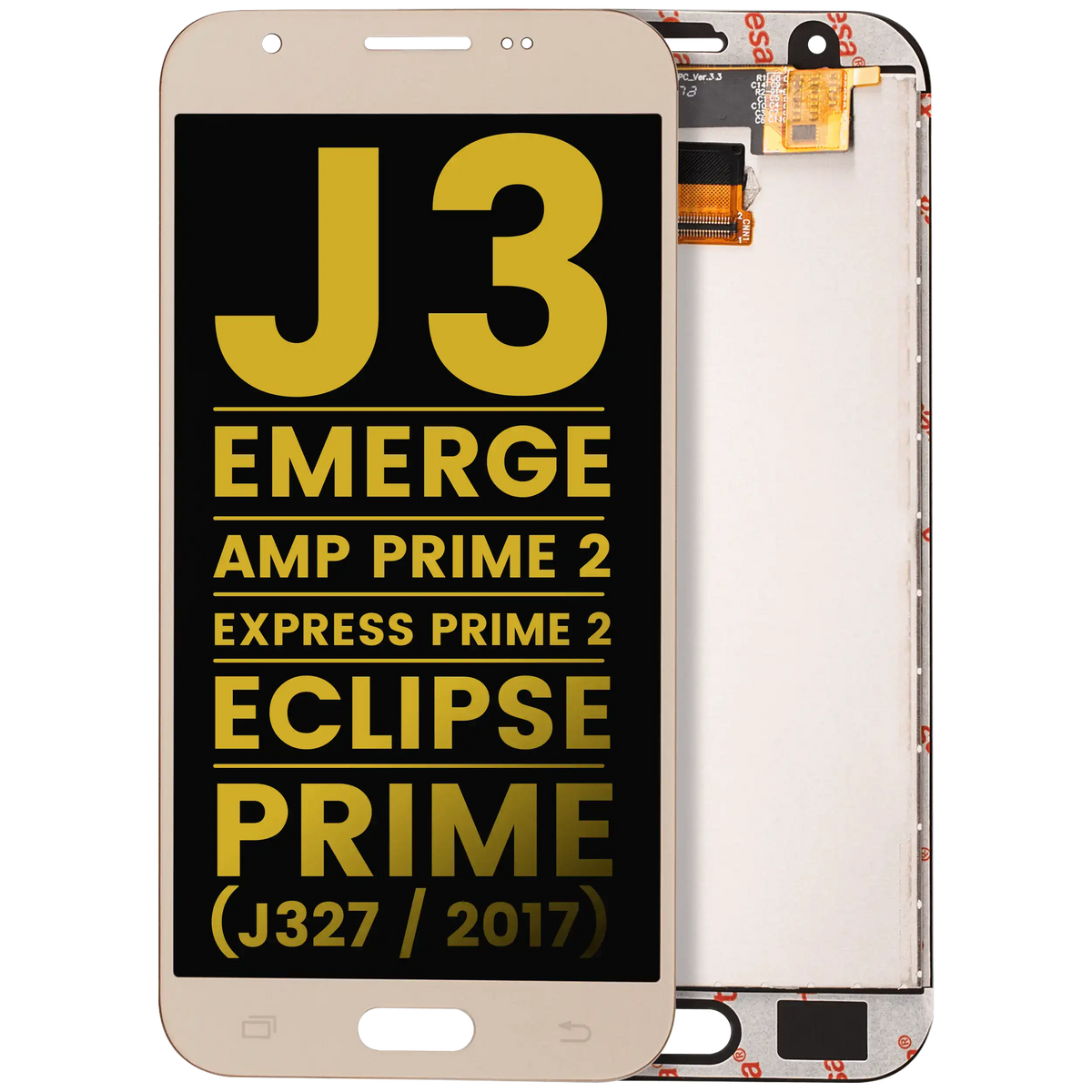 LCD Assembly Without Frame For Samsung Galaxy J3 / Emerge / Amp Prime 2 / Express Prime 2 / Eclipse / Prime (J327 / 2017) (Refurbished) (Gold) | Samsung Galaxy J3 (J327 / 2017) Replacement Parts | product image 1