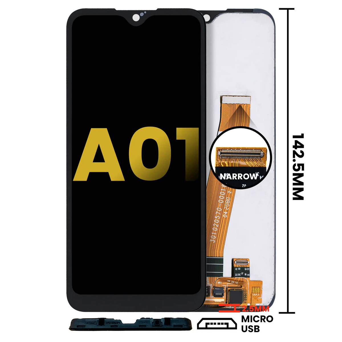 LCD Assembly Without Frame For Samsung Galaxy A01 (Global Model) (Micro USB Frame) (Refurbished) (All Colors) - replacement part SKU 107082074311 product image 1
