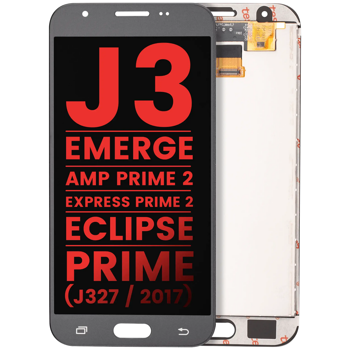 LCD Assembly Without Frame For Samsung Galaxy J3 / Emerge / Amp Prime 2 / Express Prime 2 / Eclipse / Prime (J327 / 2017) (Aftermarket Plus) (Silver / | Samsung Galaxy J3 (J327 / 2017) Replacement Parts | product image 1