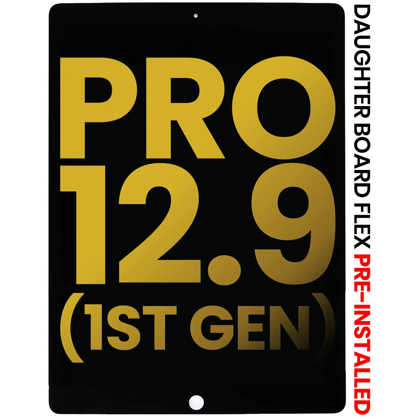 LCD Assembly With Digitizer & Daughter Board Flex Pre-Installed For iPad Pro 12.9" 1st Gen (2015) (Refurbished) (Black)