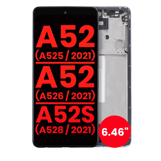 OLED Assembly With Frame For Samsung Galaxy A52 4G (A525 / 2021) / A52 5G (A526 / 2021) / A52S 5G (A528 / 2021) (6.46") (Aftermarket Plus) (Awesome Pu - product image 1