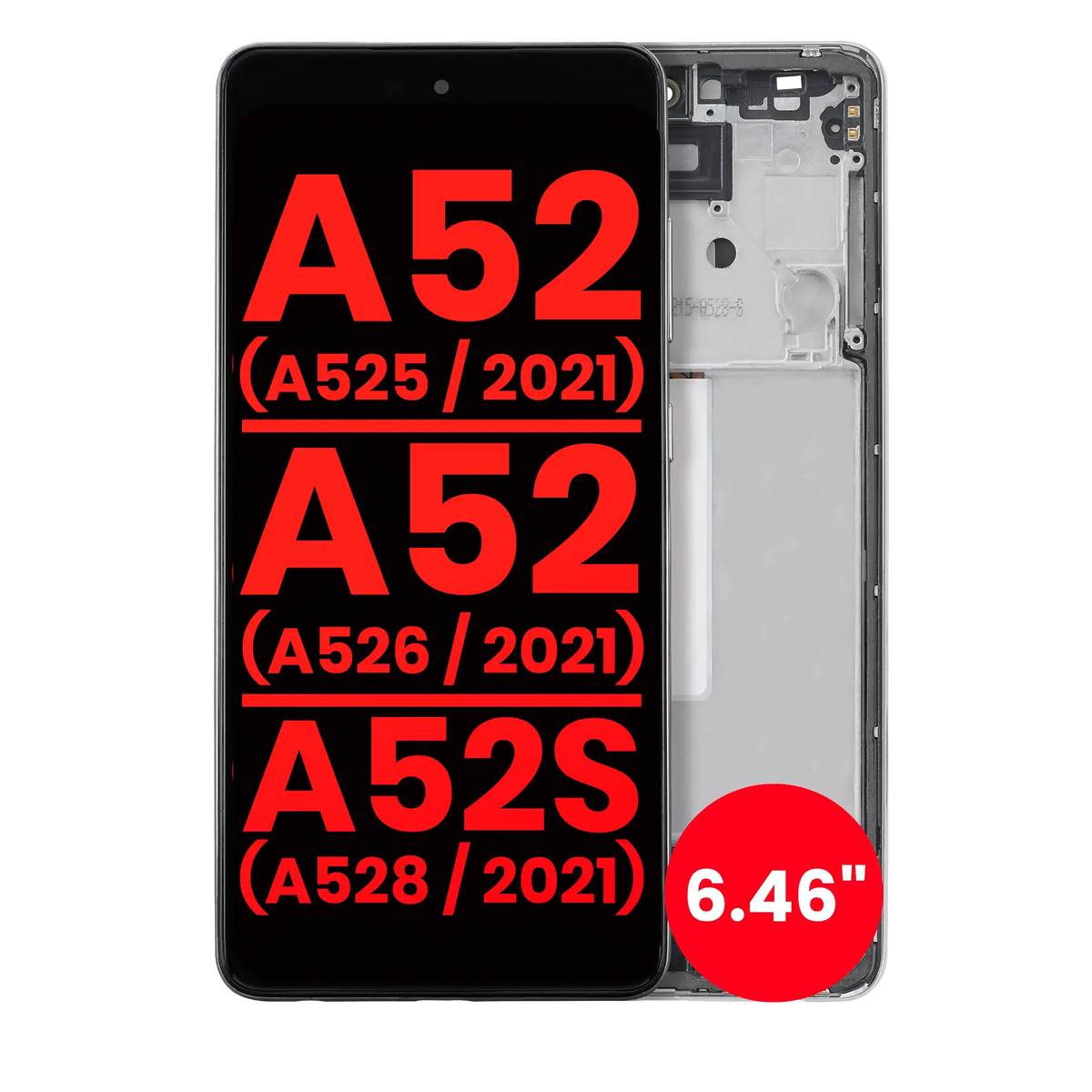 OLED Assembly With Frame For Samsung Galaxy A52 4G (A525 / 2021) / A52 5G (A526 / 2021) / A52S 5G (A528 / 2021) (6.46") (Aftermarket Plus) (Awesome Wh - product image 1