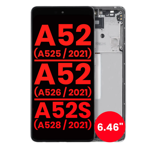 OLED Assembly With Frame For Samsung Galaxy A52 4G (A525 / 2021) / A52 5G (A526 / 2021) / A52S 5G (A528 / 2021) (6.46") (Aftermarket Plus) (Awesome Wh - product image 1