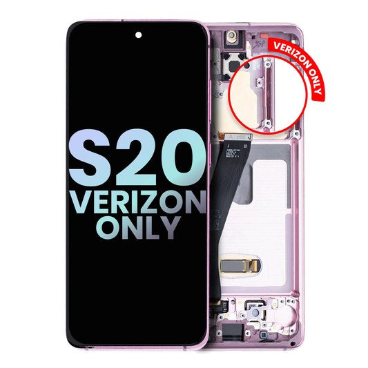 OLED Assembly With Frame For Samsung Galaxy S20 5G (Verizon 5G UW Frame Only) (Service Pack) (Cloud Pink)