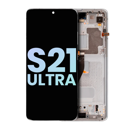 OLED Assembly With Frame For Samsung Galaxy S21 Ultra 5G (Service Pack) (Phantom Silver)