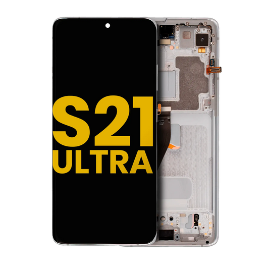 OLED Assembly With Frame For Samsung Galaxy S21 Ultra 5G (Refurbished) (Phantom Silver)