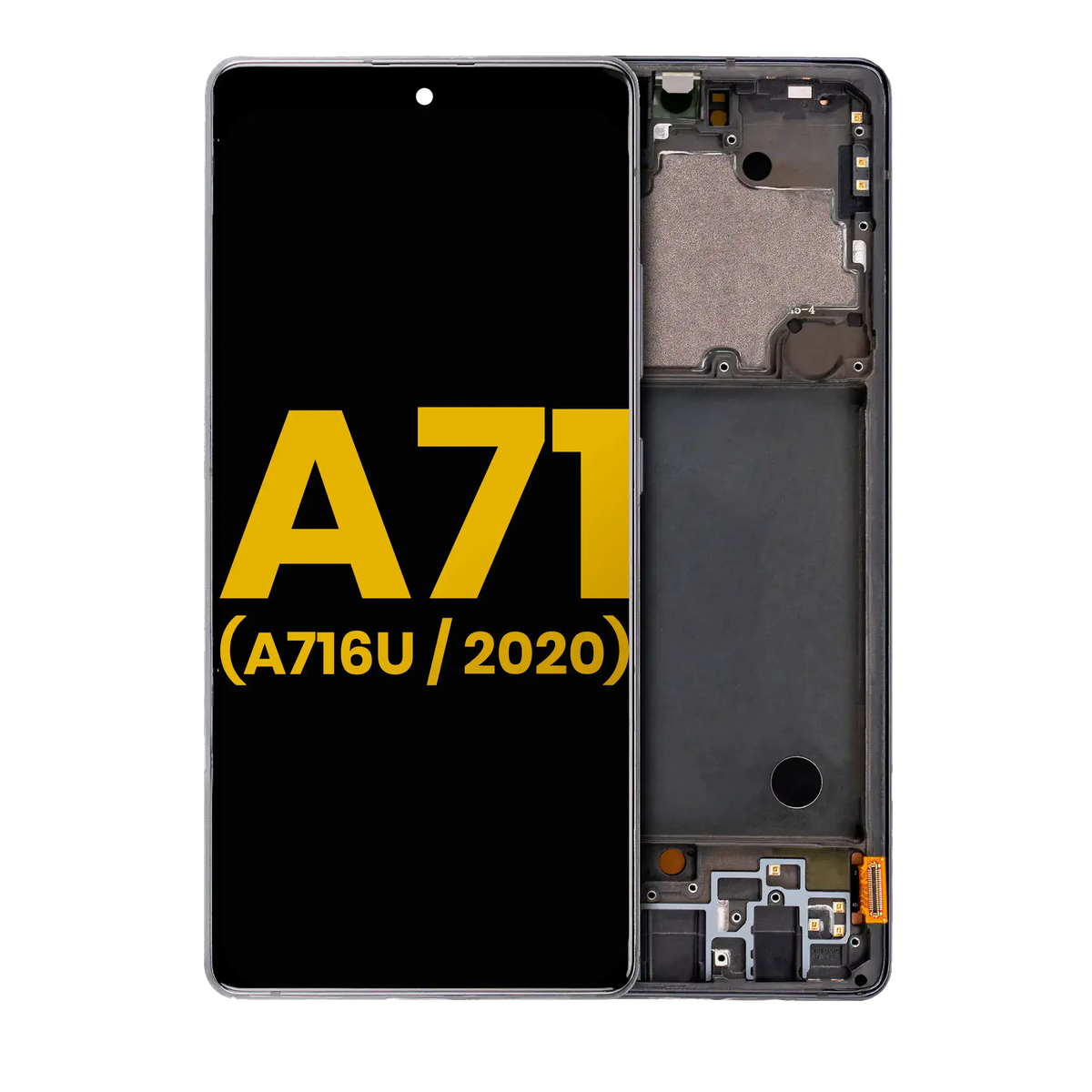 OLED Assembly With Frame For Samsung Galaxy A71 5G (A716U / 2020) (Refurbished) (Prism Cube Black) - product image 1