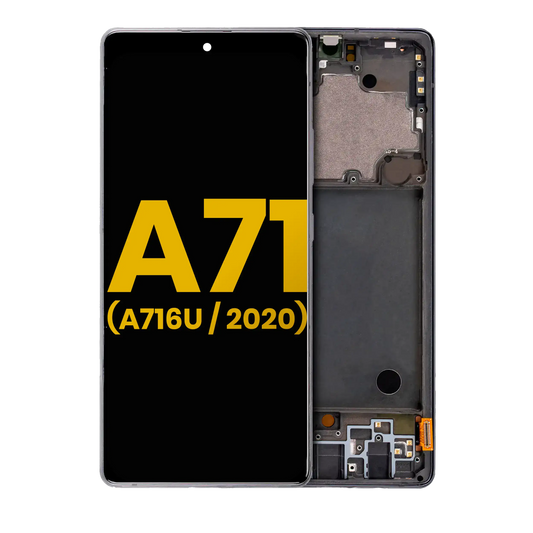 OLED Assembly With Frame For Samsung Galaxy A71 5G (A716U / 2020) (Refurbished) (Prism Cube Black) - product image 1