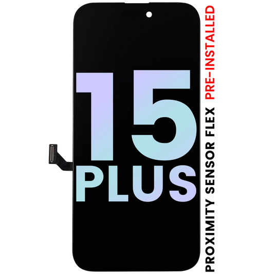 OLED Assembly With Proximity Sensor Flex Pre-Installed For iPhone 15 Plus (Service Pack)