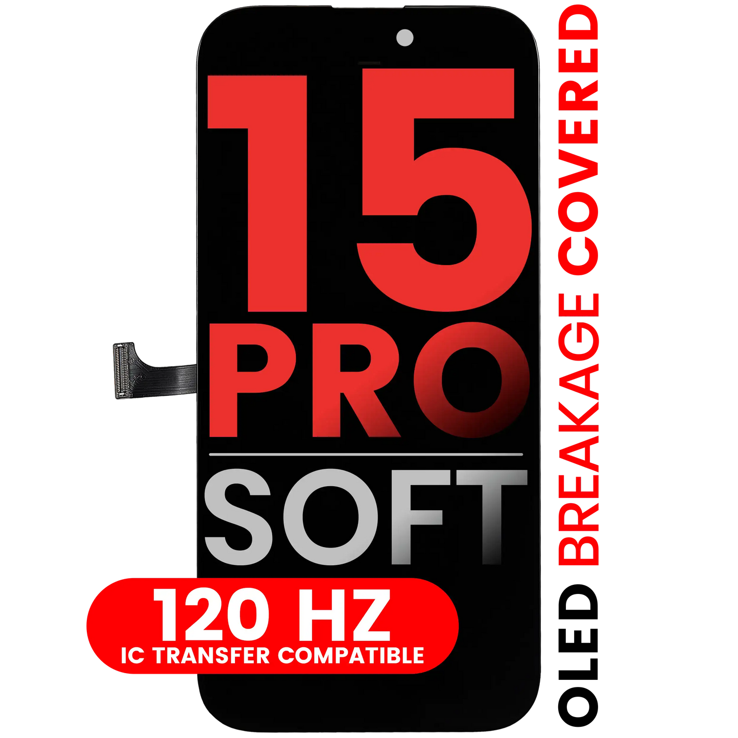 OLED Assembly For iPhone 15 Pro (Aftermarket Pro: XO7 Soft) (120HZ)