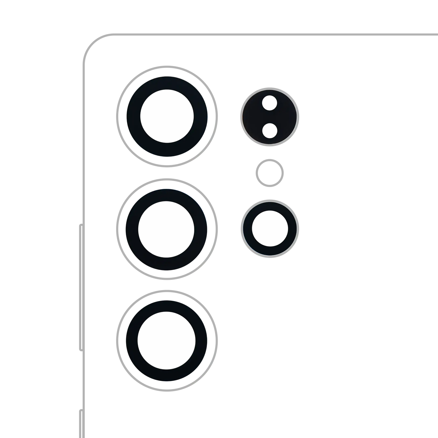 Back Camera Lens (Glass Only) With Adhesive For Samsung Galaxy S25 Ultra 5G (4 Piece Set) (All Colors)