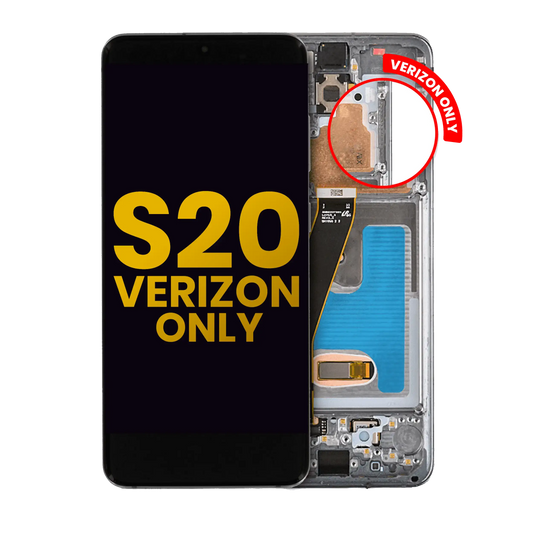 OLED Assembly With Frame For Samsung Galaxy S20 5G (Verizon 5G UW Frame Only) (Refurbished) (Cosmic Black)
