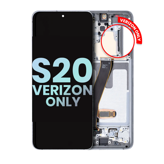 OLED Assembly With Frame For Samsung Galaxy S20 5G (Verizon 5G UW Frame Only) (Service Pack) (Cloud White)