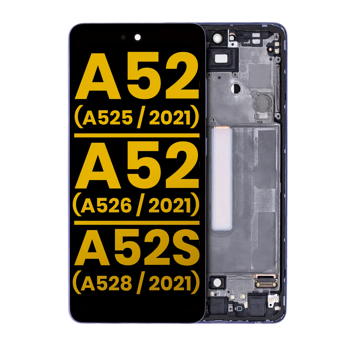 OLED Assembly With Frame For Samsung Galaxy A52 4G (A525 / 2021) / A52 5G (A526 / 2021) / A52S 5G (A528 / 2021) (Refurbished) (Awesome Violet) - product image 1