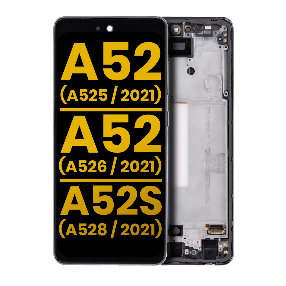 OLED Assembly With Frame For Samsung Galaxy A52 4G (A525 / 2021) / A52 5G (A526 / 2021) / A52S 5G (A528 / 2021) (Refurbished) (Awesome White) - product image 1