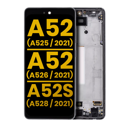 OLED Assembly With Frame For Samsung Galaxy A52 4G (A525 / 2021) / A52 5G (A526 / 2021) / A52S 5G (A528 / 2021) (Refurbished) (Awesome Black) - product image 1