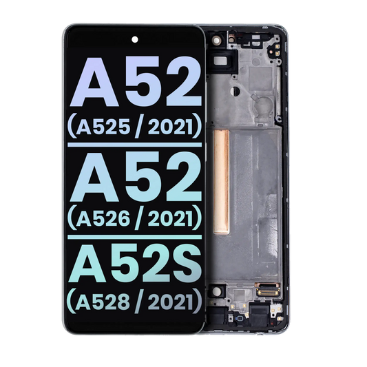 OLED Assembly With Frame For Samsung Galaxy A52 4G (A525 / 2021) / A52 5G (A526 / 2021) / A52S 5G (A528 / 2021) (Service Pack) (Awesome White) - product image 1