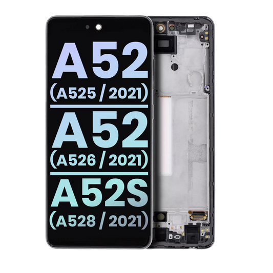 OLED Assembly With Frame For Samsung Galaxy A52 4G (A525 / 2021) / A52 5G (A526 / 2021) / A52S 5G (A528 / 2021) (Service Pack) (Awesome Black) - product image 1