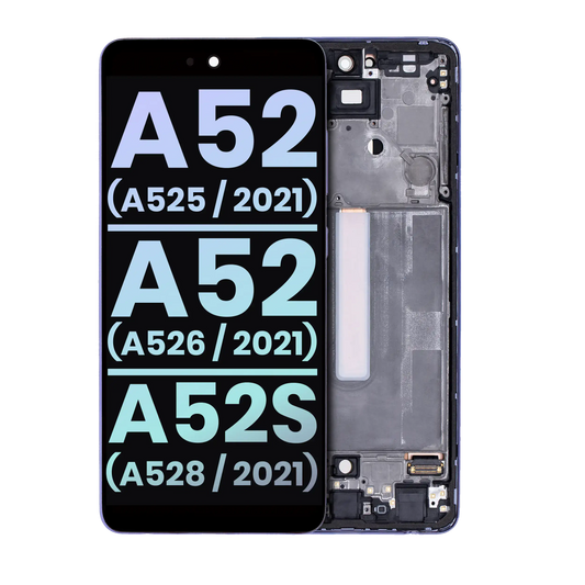 OLED Assembly With Frame For Samsung Galaxy A52 4G (A525 / 2021) / A52 5G (A526 / 2021) / A52S 5G (A528 / 2021) (Service Pack) (Awesome Violet) - product image 1