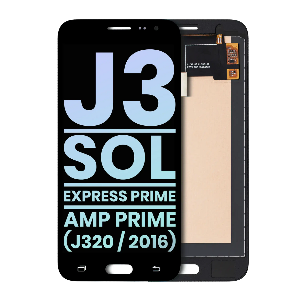 OLED Assembly Without Frame For Samsung Galaxy J3 / Sol 4G / Express Prime / Amp Prime (J320 / 2016) (Service Pack) (Black) | Samsung Galaxy J3 (J320 / 2016) Replacement Parts | product image 1