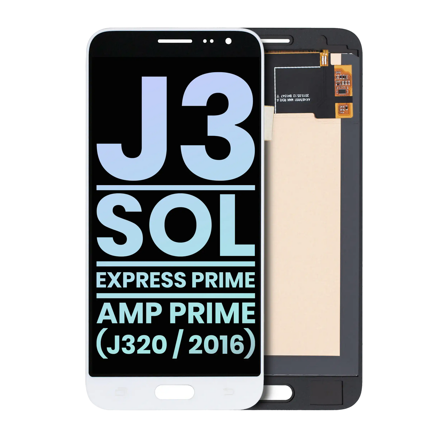 OLED Assembly Without Frame For Samsung Galaxy J3 / Sol 4G / Express Prime / Amp Prime (J320 / 2016) (Service Pack) (White) | Samsung Galaxy J3 (J320 / 2016) Replacement Parts | product image 1