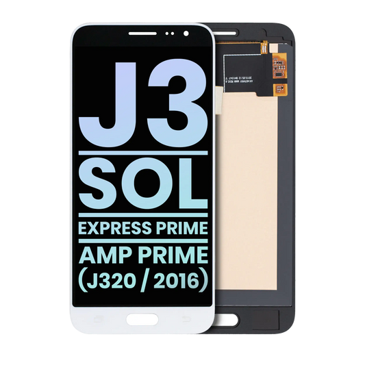 OLED Assembly Without Frame For Samsung Galaxy J3 / Sol 4G / Express Prime / Amp Prime (J320 / 2016) (Service Pack) (White) | Samsung Galaxy J3 (J320 / 2016) Replacement Parts | product image 1
