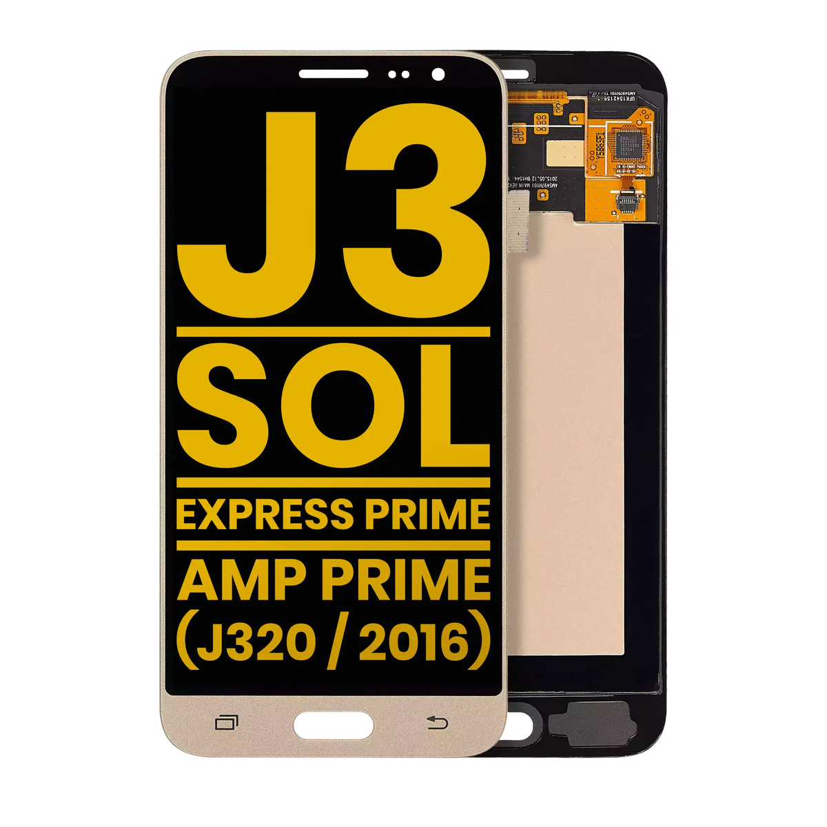OLED Assembly Without Frame For Samsung Galaxy J3 / Sol 4G / Express Prime / Amp Prime (J320 / 2016) (Refurbished) (Gold) | Samsung Galaxy J3 (J320 / 2016) Replacement Parts | product image 1
