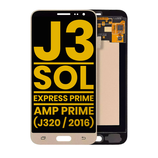 OLED Assembly Without Frame For Samsung Galaxy J3 / Sol 4G / Express Prime / Amp Prime (J320 / 2016) (Refurbished) (Gold) | Samsung Galaxy J3 (J320 / 2016) Replacement Parts | product image 1