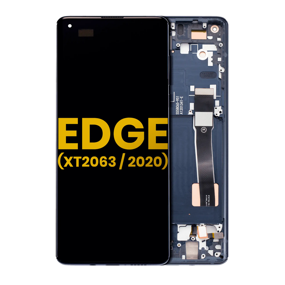 OLED Assembly With Frame For Motorola Edge 5G (XT2063 / 2020) (Refurbished) (Solar Black) | SKU 107082025180 | image 1