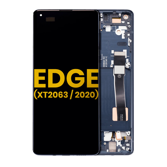 OLED Assembly With Frame For Motorola Edge 5G (XT2063 / 2020) (Refurbished) (Solar Black) | SKU 107082025180 | image 1