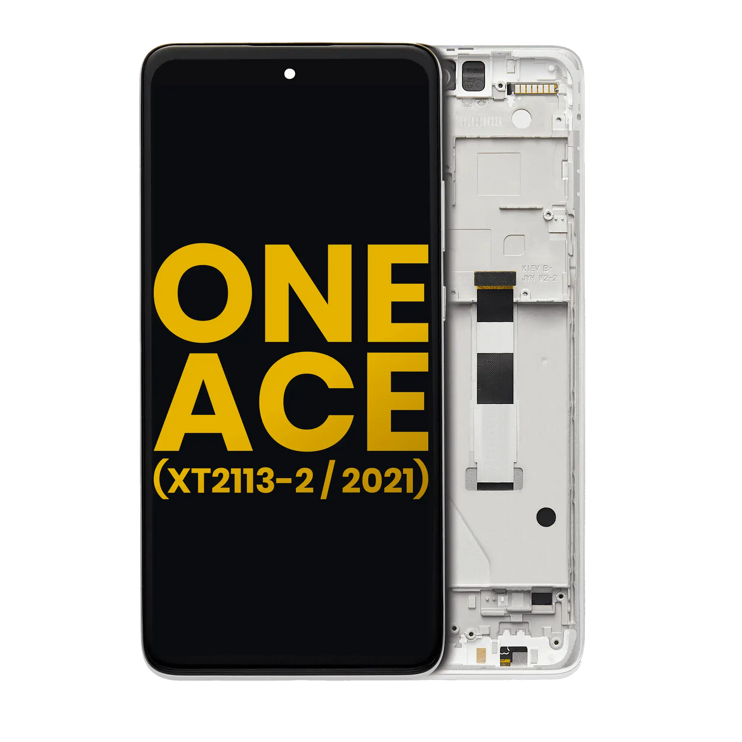 LCD Assembly With Frame For Motorola One 5G Ace (XT2113-2 / 2021) (Refurbished) (Frosted Silver) replacement part for compatible Motorola phone, SKU 107082085704, product image 1