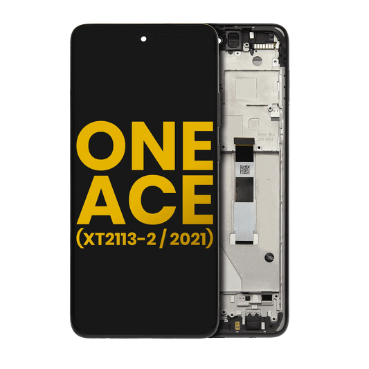 LCD Assembly With Frame For Motorola One 5G Ace (XT2113-2 / 2021) (Refurbished) (Volcanic Gray) - Motorola replacement part - product image 1 - SKU 107082085703