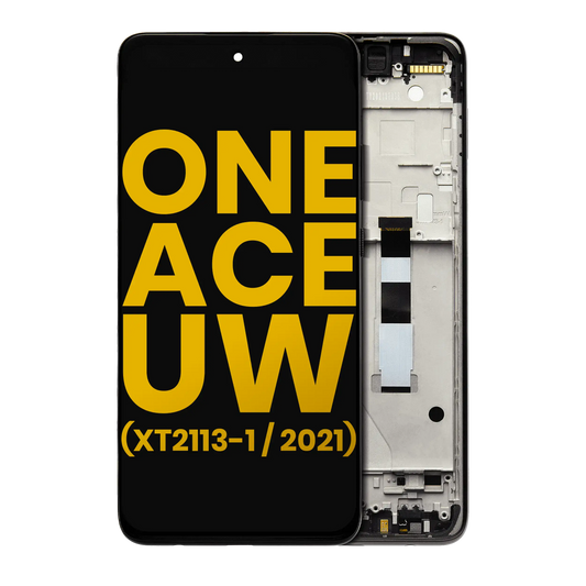 LCD Assembly With Frame For Motorola One 5G Ace UW (XT2113-1 / 2021) (Refurbished) (Volcanic Gray) - Motorola replacement part - product image 1 - SKU 107082088901