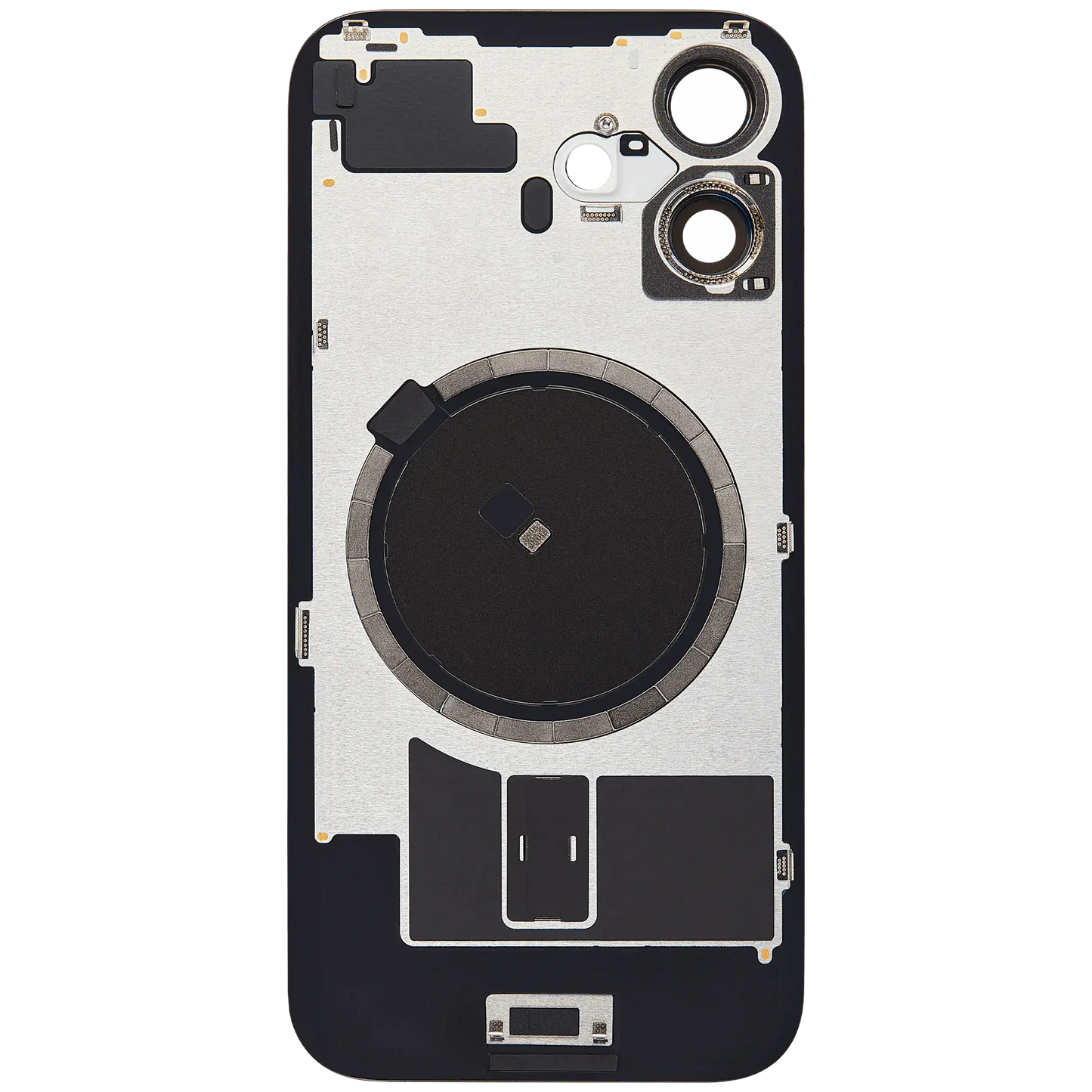 Back Glass w/ MagSafe Magnet For iPhone 16 (Aftermarket) (Black) (No Logo)