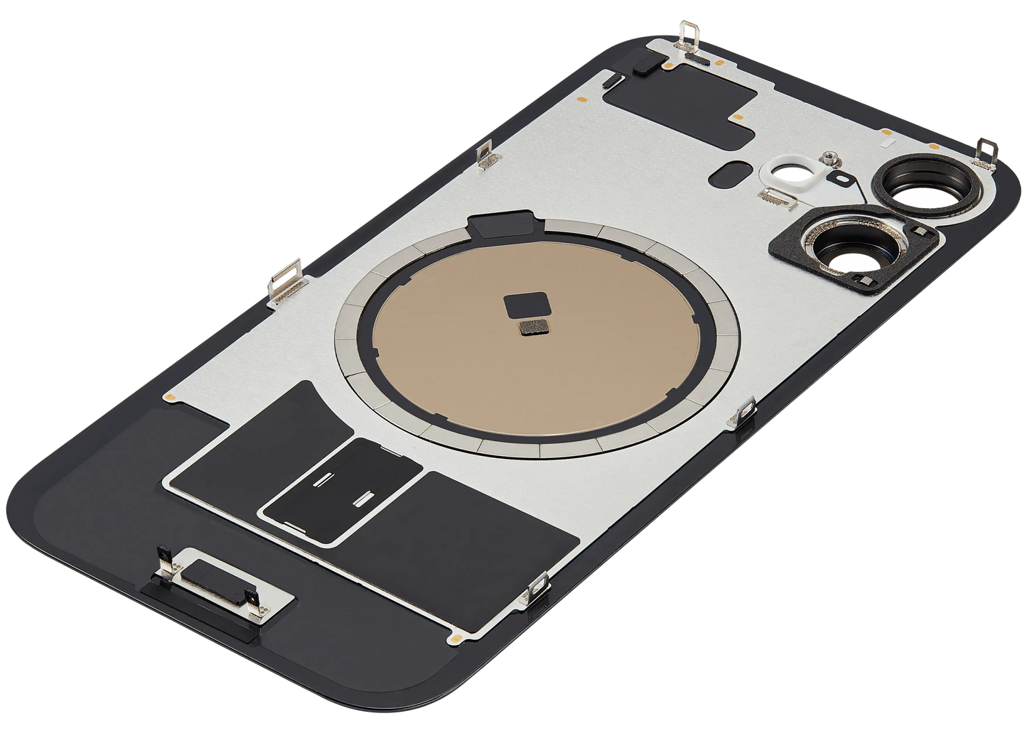 Back Glass w/ MagSafe Magnet For iPhone 16 (Aftermarket) (Black) (No Logo)