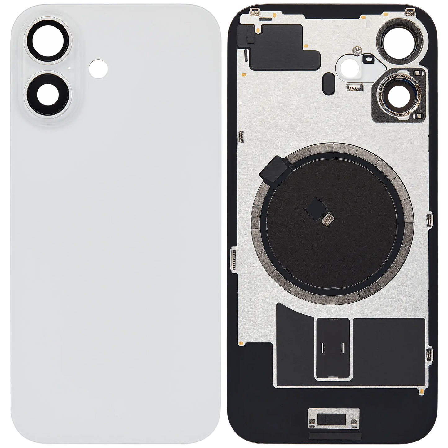 Back Glass w/ MagSafe Magnet For iPhone 16 (Aftermarket) (White) (No Logo)