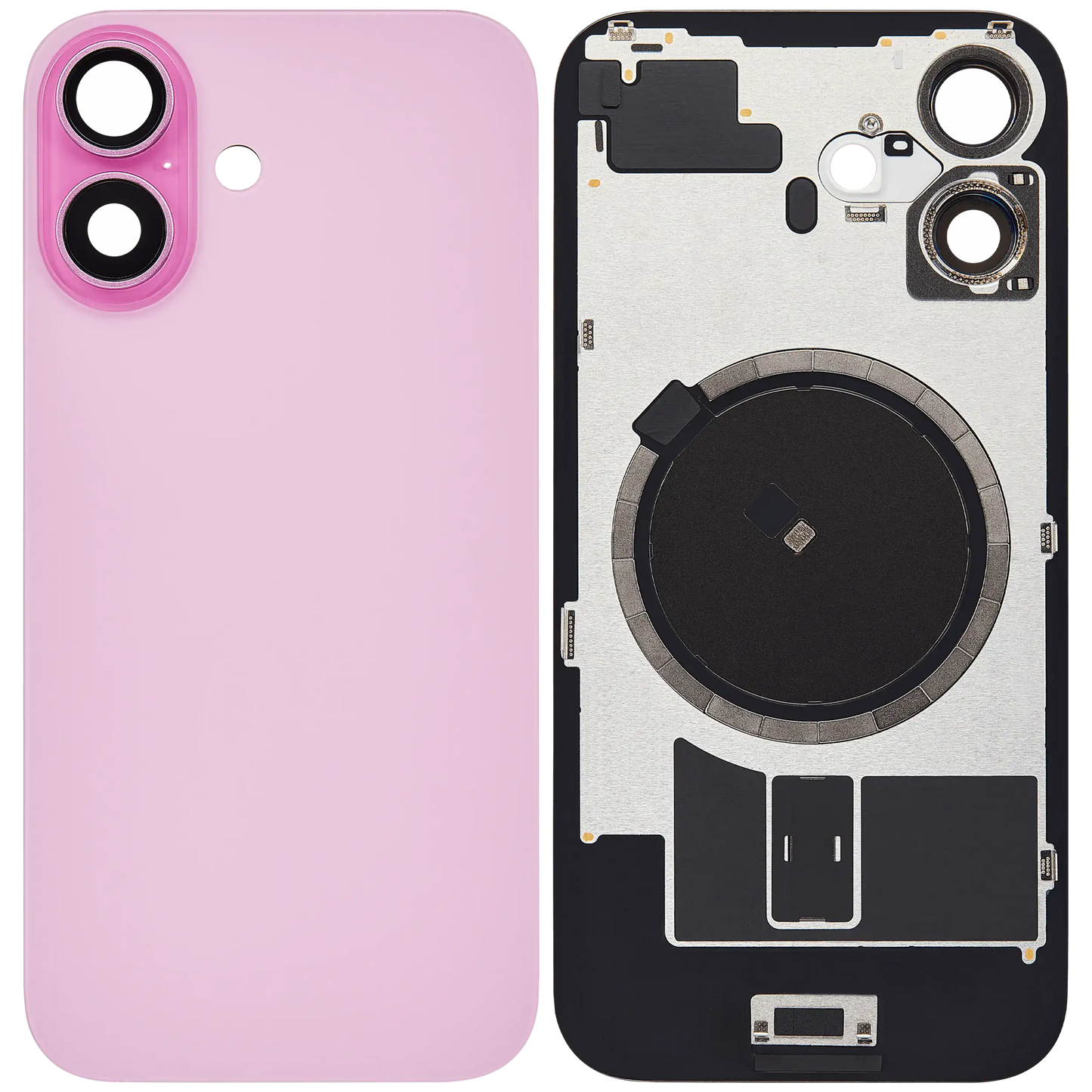 Back Glass w/ MagSafe Magnet For iPhone 16 (Aftermarket) (Pink) (No Logo)