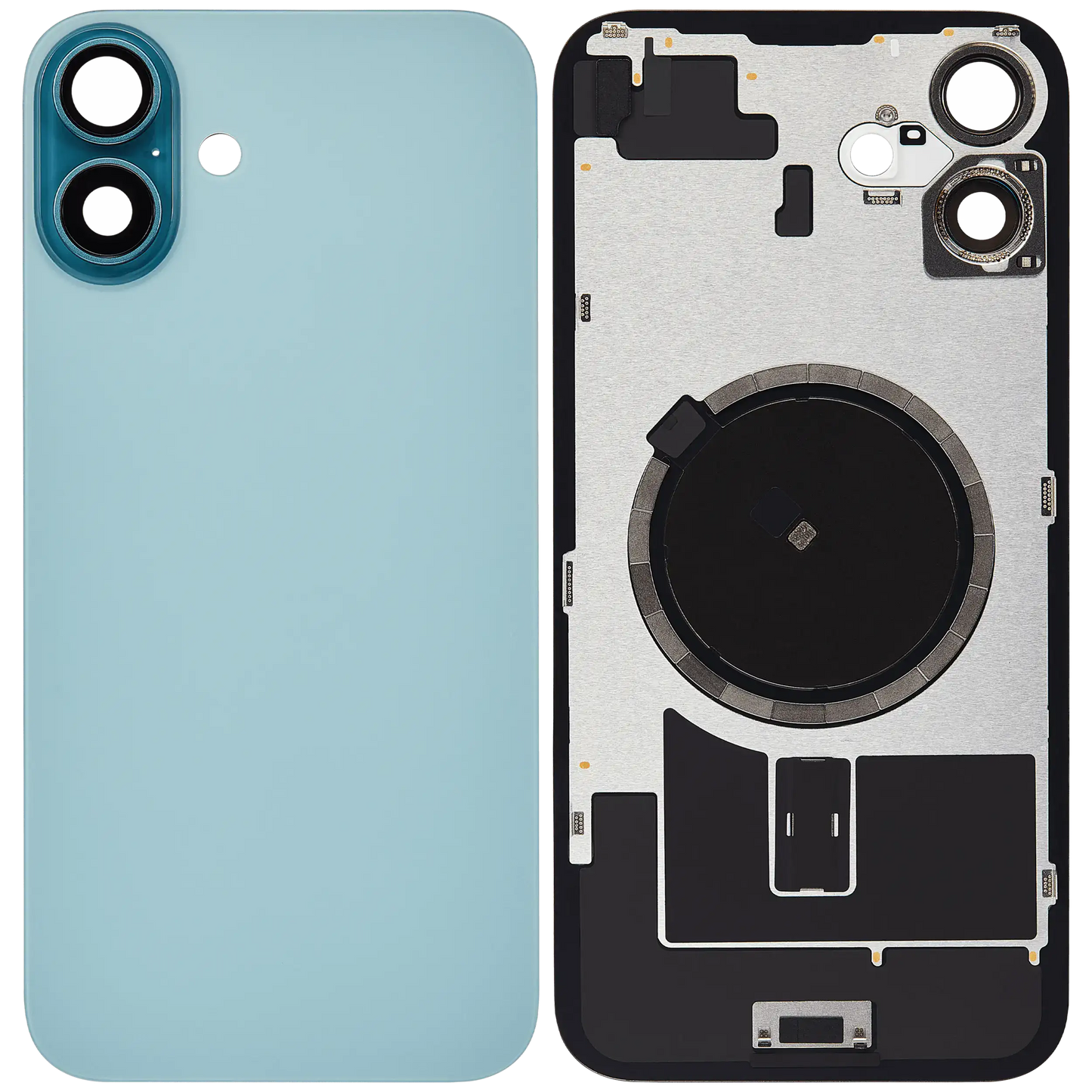 Back Glass w/ MagSafe Magnet For iPhone 16 Plus (Aftermarket) (Teal) (No Logo)