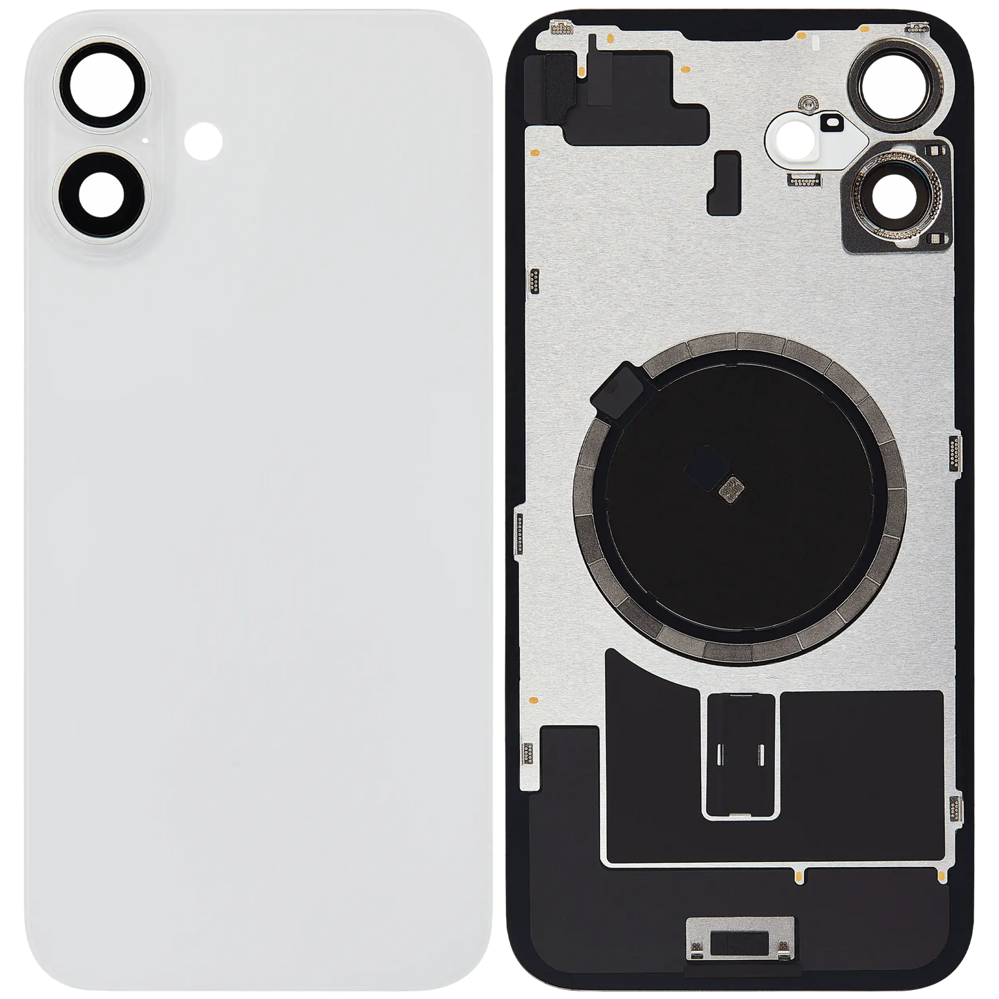 Back Glass w/ MagSafe Magnet For iPhone 16 Plus (Aftermarket) (White) (No Logo)