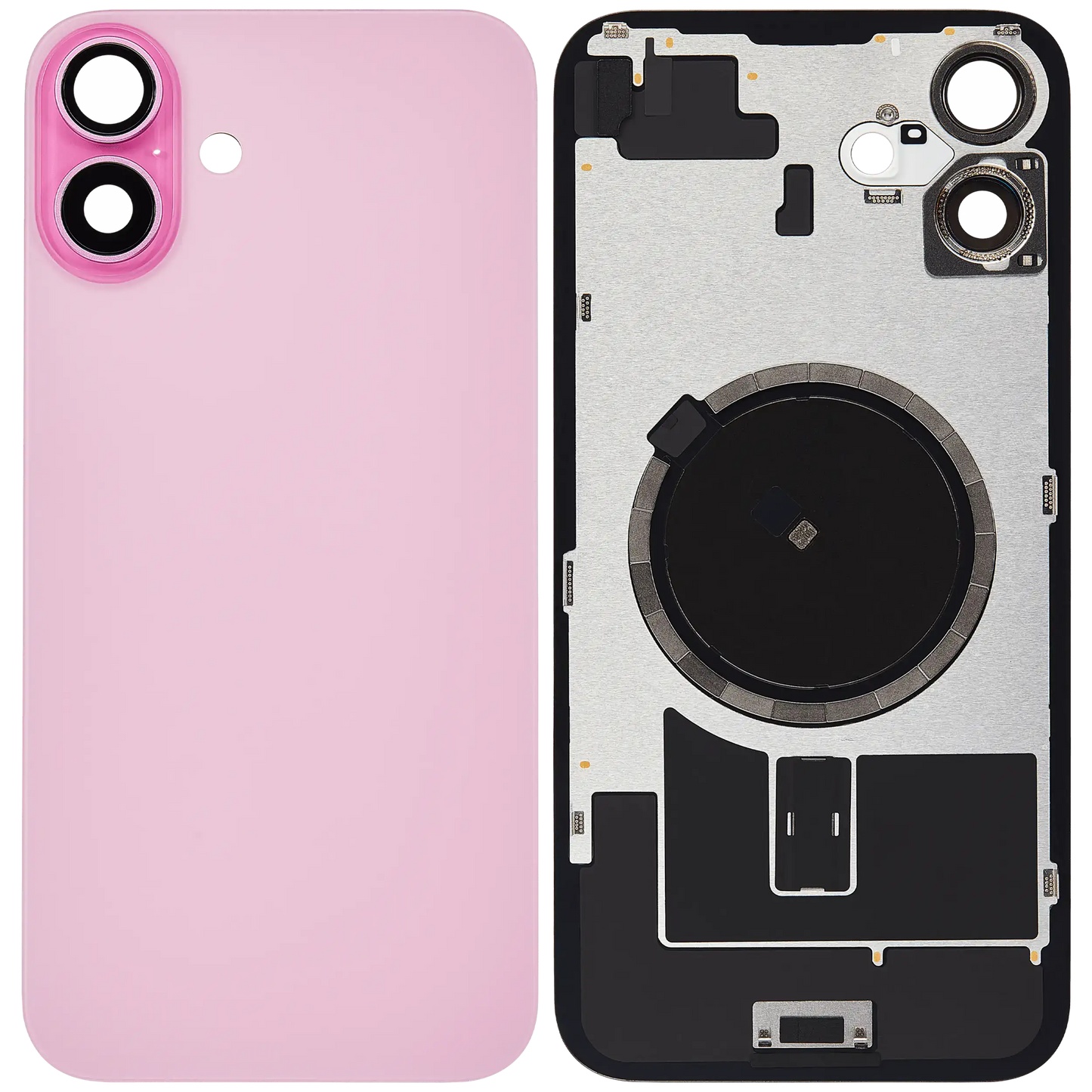 Back Glass w/ MagSafe Magnet For iPhone 16 Plus (Aftermarket) (Pink) (No Logo)