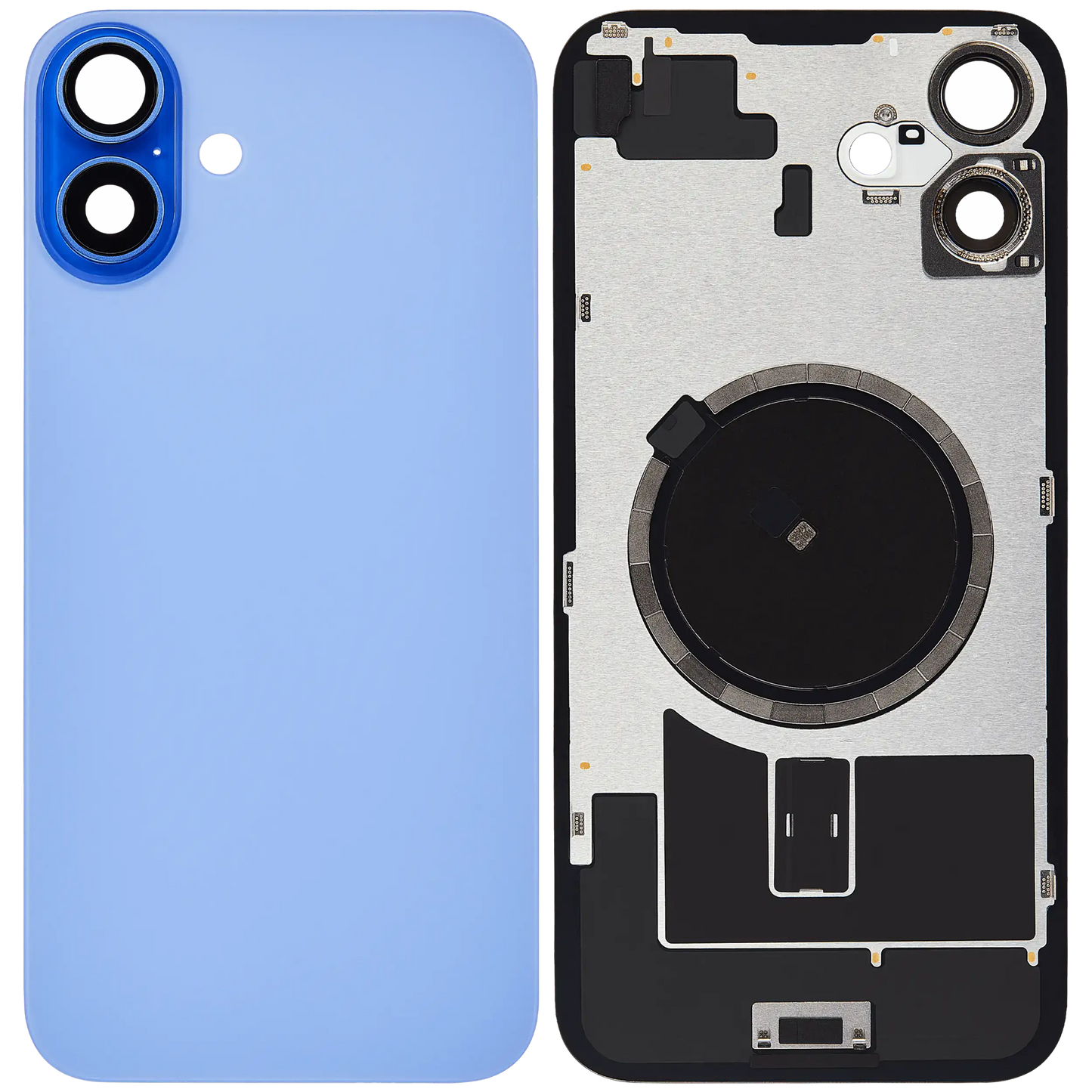 Back Glass w/ MagSafe Magnet For iPhone 16 Plus (Aftermarket) (Ultramarine) (No Logo)