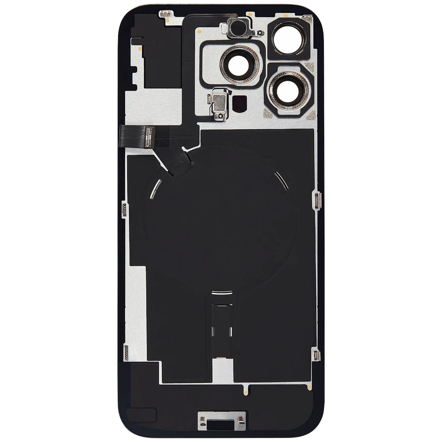 Back Glass w/ MagSafe Magnet & NFC & Flashlight Flex For iPhone 16 Pro Max (Aftermarket) (White Titanium) (No Logo)