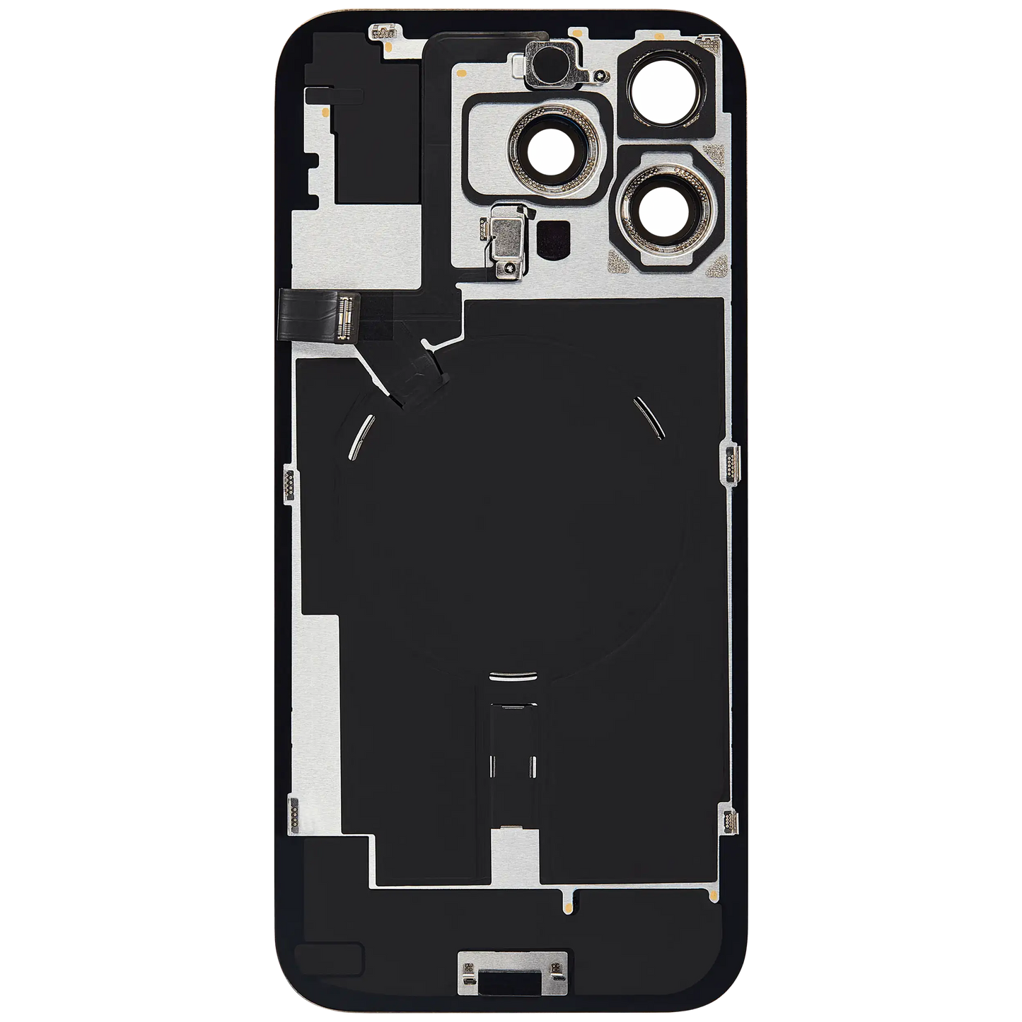 Back Glass w/ MagSafe Magnet & NFC & Flashlight Flex For iPhone 16 Pro Max (Aftermarket) (Natural Titanium) (No Logo)