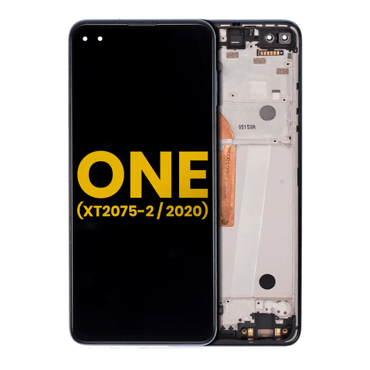 LCD Assembly With Frame For Motorola One 5G (XT2075-2 / 2020) (Refurbished) (Surfing Blue) - Motorola replacement part - product image 1 - SKU 107082085705