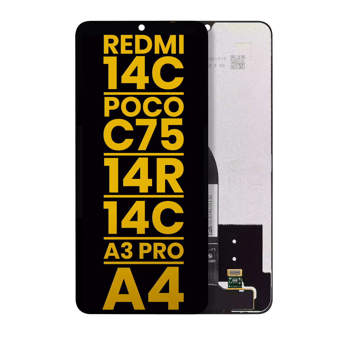 Xiaomi Xiaomi Redmi 14C 4G / 14C 5G / 14R / Redmi A4 / Redmi A3 Pro / Poco C75 refurbished LCD display assembly without frame replacement screen - front product view 1
