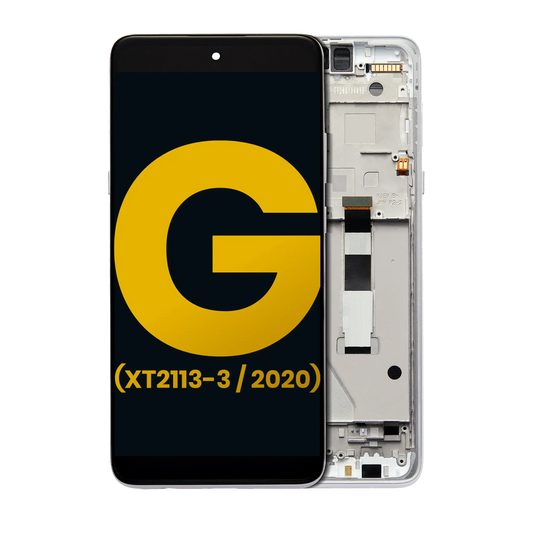 LCD Assembly With Frame For Motorola Moto G 5G (XT2113-3 / 2020) (Refurbished) (Frosted Silver) replacement part for compatible Motorola phone, SKU 107082088602, product image 1
